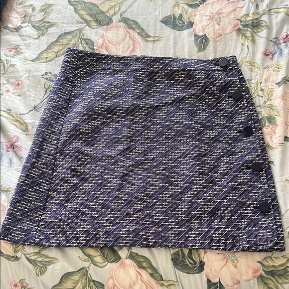 NEW LOFT Blue Tweed Skirt - Picture 1 of 4